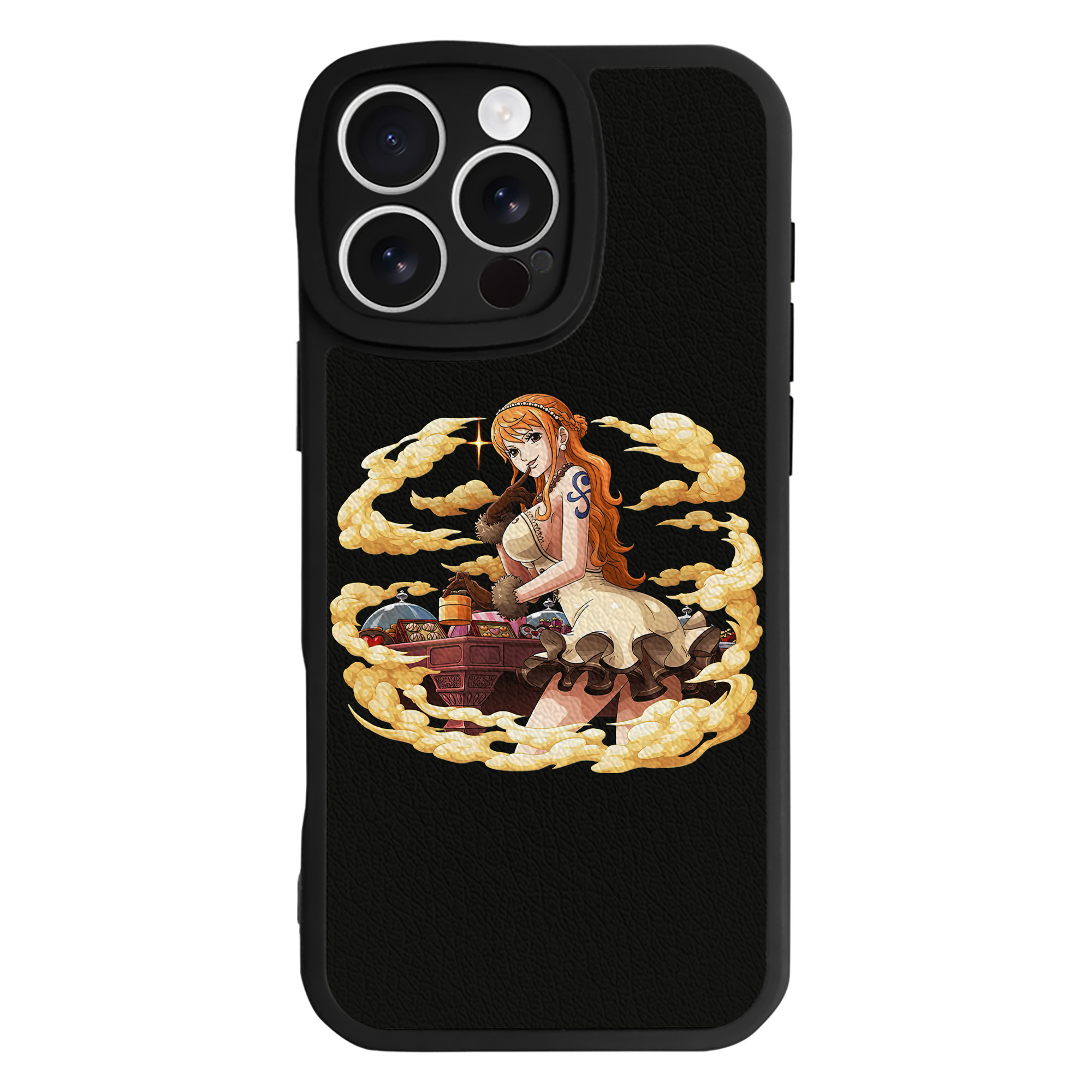 （画像用） ワンピース ナミ ONE PIECE Nami 【iPhone 16シリーズ対応】シリコンスマホケース（レザー調） 材質：シリコン